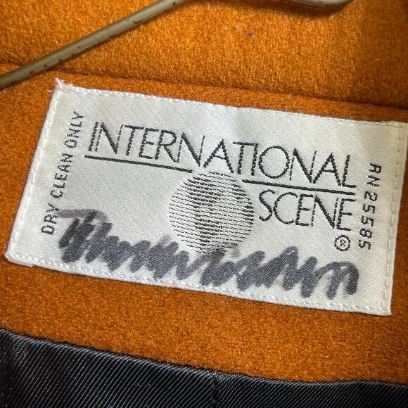 VINTAGE 80s International Scene Wool Color Block Coat Size Med or 7/8 - Picture 2 of 5